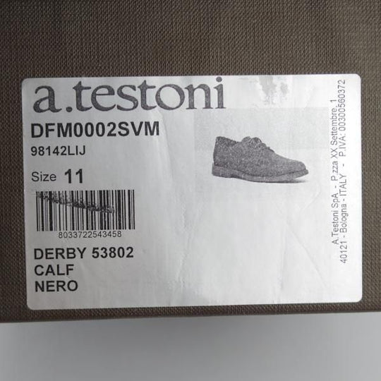 未使用★(伊)ア・テストーニ SIZE 11【★プレーントゥ/黒】カーフ/メンズ/a.testoni★i686