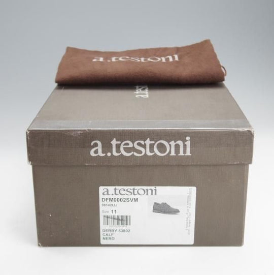 未使用★(伊)ア・テストーニ SIZE 11【★プレーントゥ/黒】カーフ/メンズ/a.testoni★i686