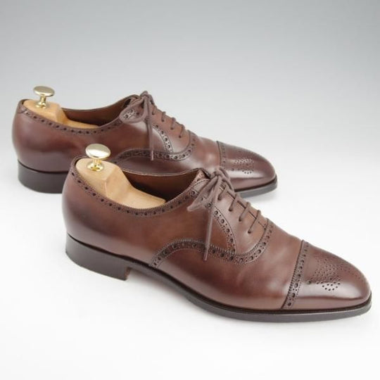 美品★(英)フォスター&サン 7E【定価￥148,500-★SANDRINGHAM/サンドリンガム】66ラスト/セミブローグ/カーフ/濃茶/FOSTER&SON★i687