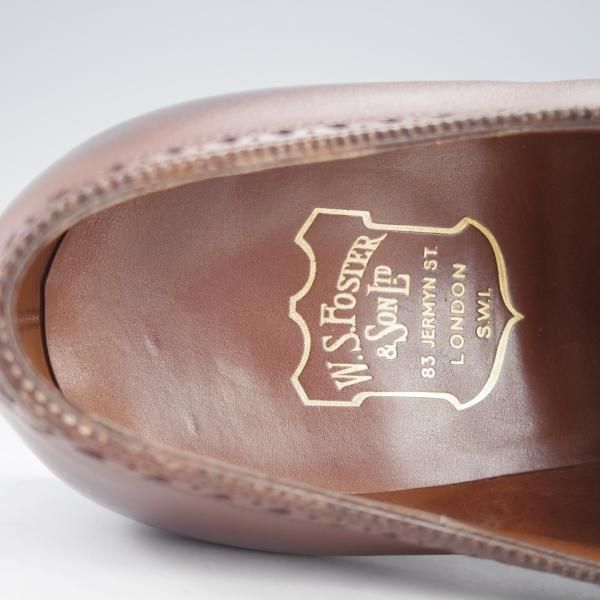 美品★(英)フォスター&サン 7E【定価￥148,500-★SANDRINGHAM/サンドリンガム】66ラスト/セミブローグ/カーフ/濃茶/FOSTER&SON★i687