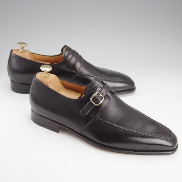 未使用★(伊)タニノクリスチー SIZE 8【デッドストック品★モンクストラップ/129695】カーフ/黒/メンズ/TANINO CRISCI★i688