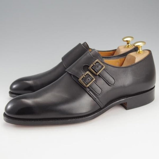 ★(英)グレンソン 5.5F【貴重★footmaster/フットマスター】ダブルモンク/カーフ/黒/メンズ/GRENSON★i690