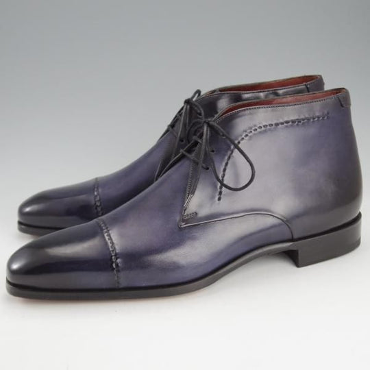 未使用★(スペイン製)マグナーニ・セレクション SIZE 43【定価￥90,720-★シャドウステッチ仕様/チャッカブーツ】紺/MAGNANNI★i692