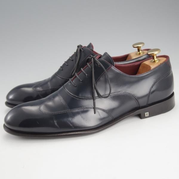 ★(仏)ルイ・ヴィトン SIZE 6【★ブラインドブローグ/紺】ポリッシュレザー/メンズ/LOUIS VUITTON★i694