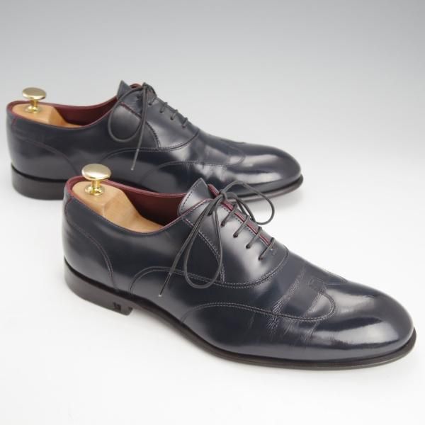 ★(仏)ルイ・ヴィトン SIZE 6【★ブラインドブローグ/紺】ポリッシュレザー/メンズ/LOUIS VUITTON★i694