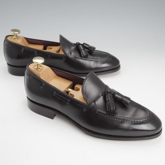 極美品★(スペイン製)CARMINA/カルミナ SIZE 6【定価￥75,900-★タッセルローファー/80215】UETAMラスト/カーフ/黒/メンズ★i695