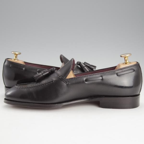 極美品★(スペイン製)CARMINA/カルミナ SIZE 6【定価￥75,900-★タッセルローファー/80215】UETAMラスト/カーフ/黒/メンズ★i695