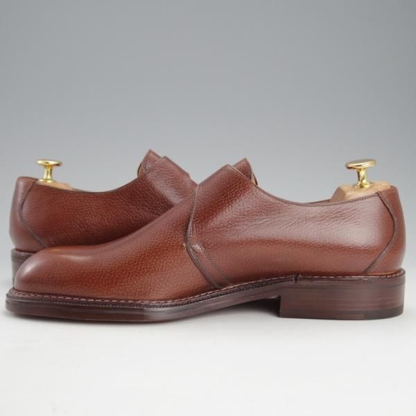 未使用★(伊)ペルーゾ SIZE 41.5【貴重★ブラックラピド製法/バーニーズNY別注】モンクストラップ/グレインレザー/茶/PELUSO★i696