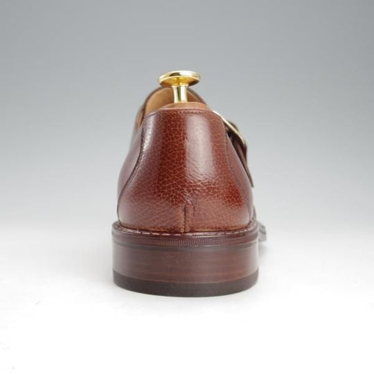 未使用★(伊)ペルーゾ SIZE 41.5【貴重★ブラックラピド製法/バーニーズNY別注】モンクストラップ/グレインレザー/茶/PELUSO★i696