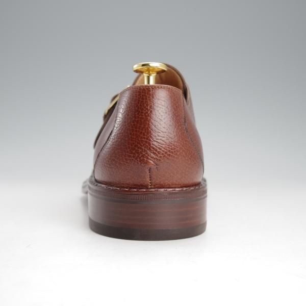 未使用★(伊)ペルーゾ SIZE 41.5【貴重★ブラックラピド製法/バーニーズNY別注】モンクストラップ/グレインレザー/茶/PELUSO★i696