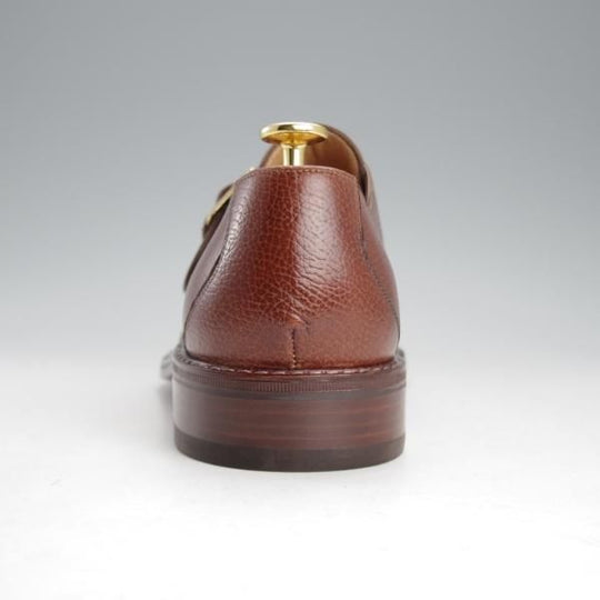 未使用★(伊)ペルーゾ SIZE 41.5【貴重★ブラックラピド製法/バーニーズNY別注】モンクストラップ/グレインレザー/茶/PELUSO★i696