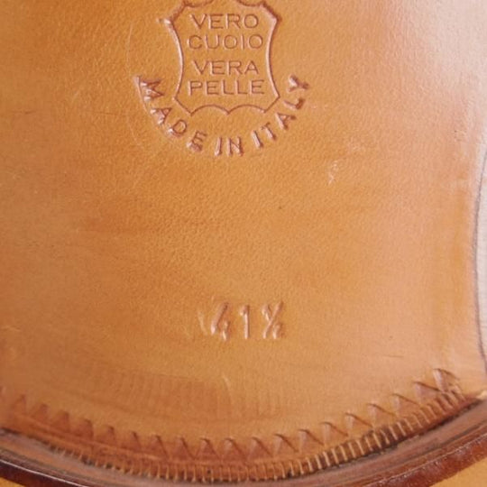 未使用★(伊)ペルーゾ SIZE 41.5【貴重★ブラックラピド製法/バーニーズNY別注】モンクストラップ/グレインレザー/茶/PELUSO★i696