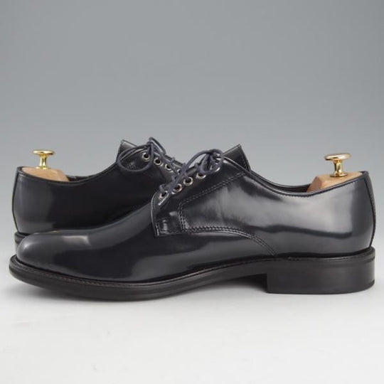 ほぼ試着程度★(伊)ボッティチェリ SIZE 45【★プレ—ントゥ/紺】ポリッシュレザー/メンズ/Botticelli★i697