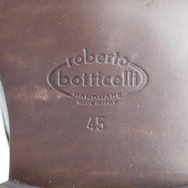 ほぼ試着程度★(伊)ボッティチェリ SIZE 45【★プレ—ントゥ/紺】ポリッシュレザー/メンズ/Botticelli★i697