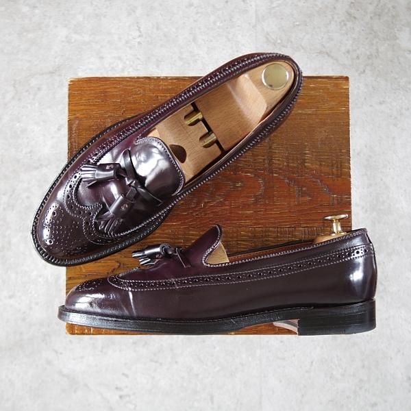 極上★オールデン 7D【現行定価17万円程度★コードバン仕様/ユナイテッドアローズ別注】3905/タッセルローファー/赤茶/ALDEN★i699