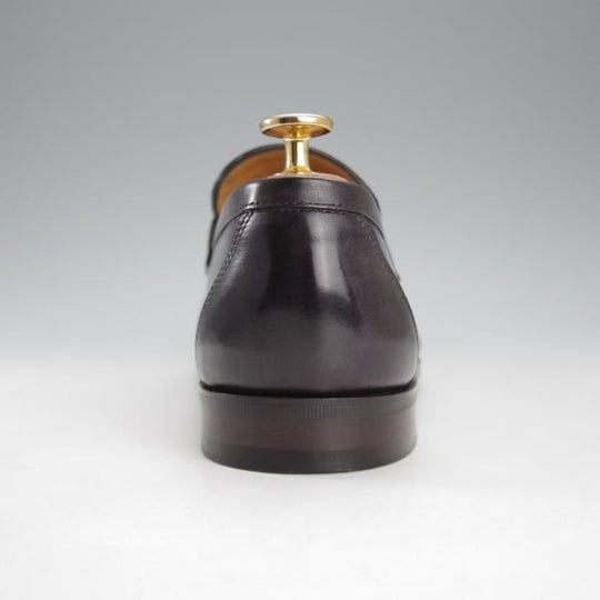 極美品★ジョンロブ UK7【貴重★エルメス別注/HERMES/ミュージアムカーフ】HENRI/H513ラスト/コインローファー/黒/JOHN LOBB★i701