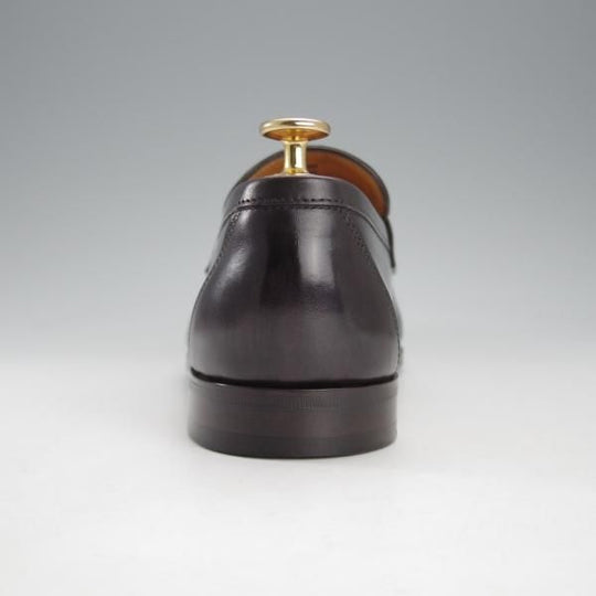 極美品★ジョンロブ UK7【貴重★エルメス別注/HERMES/ミュージアムカーフ】HENRI/H513ラスト/コインローファー/黒/JOHN LOBB★i701