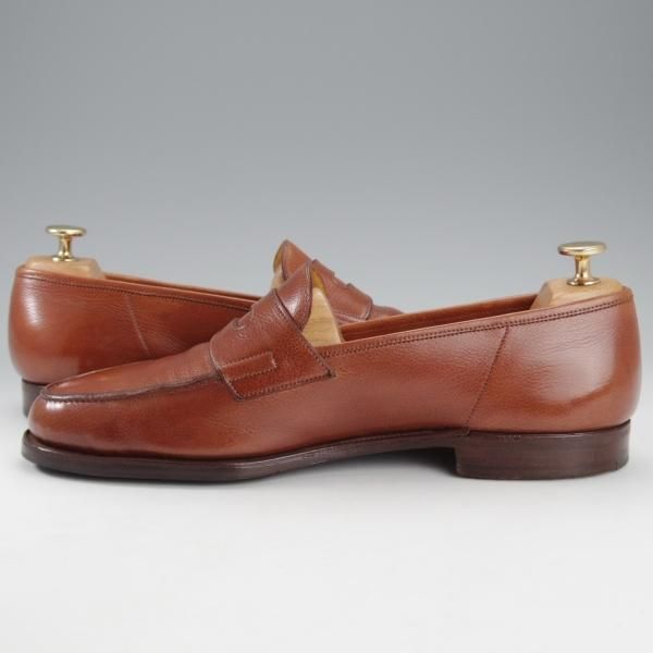 ★ジョンロブ 8.5E【貴重★アンライニング仕様のロペス/(水牛)バッファローレザー】RIO/コインローファー/茶/JOHN LOBB★i702