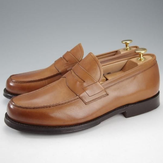 極美品★チャーチ 75G/UK7.5【★コインローファー/Wesley】101ラスト/カーフ/薄茶/メンズ/Church's★i703