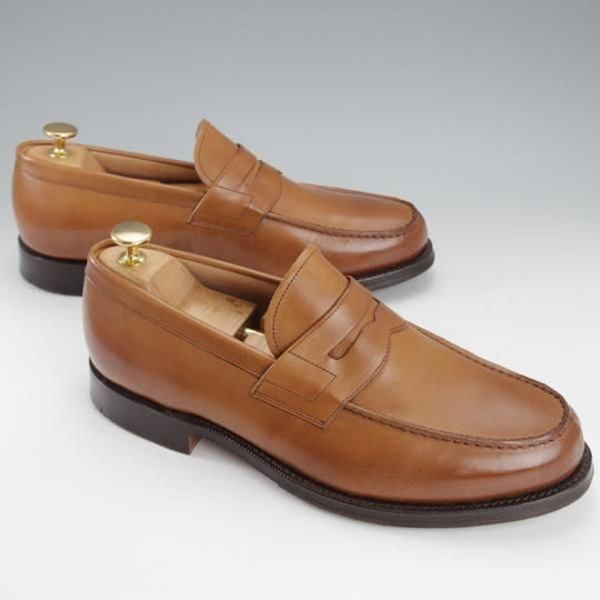 極美品★チャーチ 75G/UK7.5【★コインローファー/Wesley】101ラスト/カーフ/薄茶/メンズ/Church's★i703