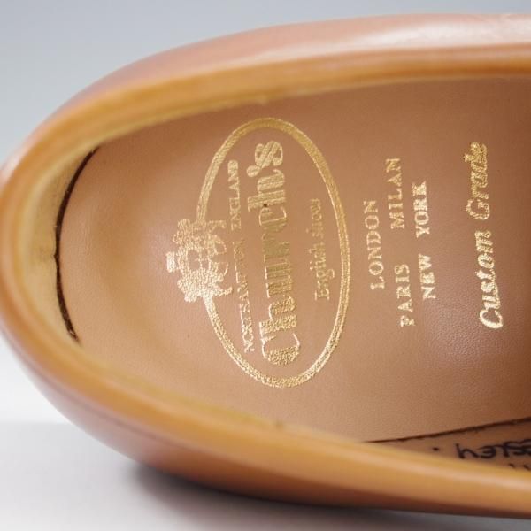 極美品★チャーチ 75G/UK7.5【★コインローファー/Wesley】101ラスト/カーフ/薄茶/メンズ/Church's★i703