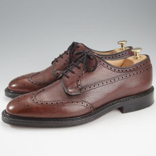 極美品★チャーチ 80F/UK8【現行定価￥198,000-★グラフトン/GRAFTON】173ラスト/フルブローグ/グレインレザー/茶/メンズ/Church's★i704