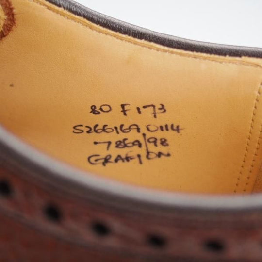 極美品★チャーチ 80F/UK8【現行定価￥198,000-★グラフトン/GRAFTON】173ラスト/フルブローグ/グレインレザー/茶/メンズ/Church's★i704