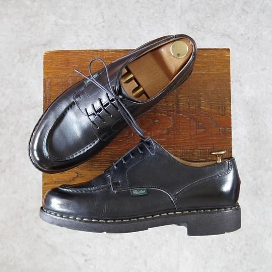 極上★パラブーツ SIZE 5.5【定価￥71,500-★シャンボード/CHAMBORD】TEXソール/リスレザー/NOIR/黒/Uチップ/メンズ/Paraboot★i707