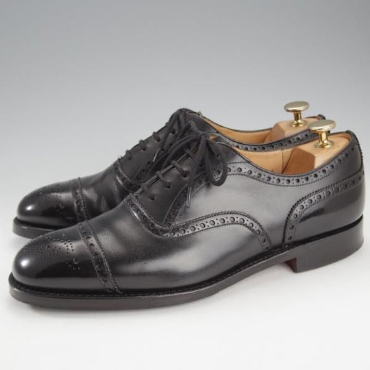 極上★チャーチ 65F/UK6.5【定価￥155,100-★ディプロマット/DIPLOMAT】173ラスト/セミブローグ/カーフ/黒/メンズ/Church's★i708