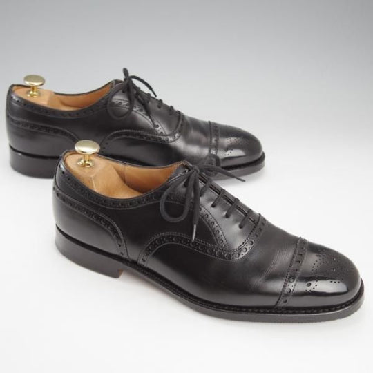 極上★チャーチ 65F/UK6.5【定価￥155,100-★ディプロマット/DIPLOMAT】173ラスト/セミブローグ/カーフ/黒/メンズ/Church's★i708