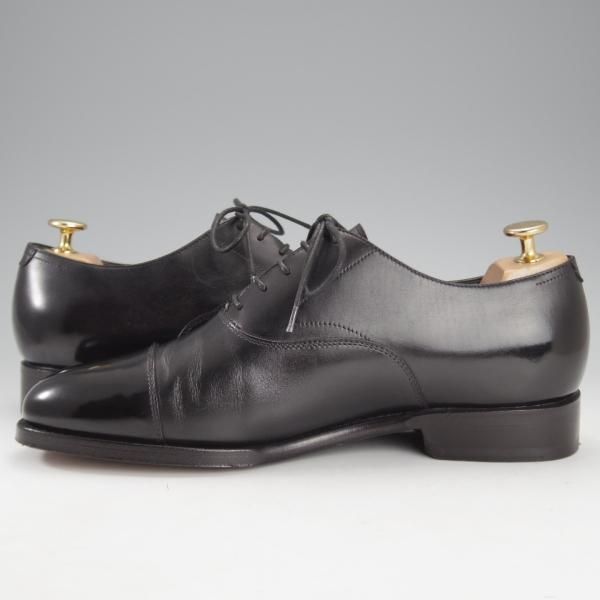 極美品★(伊)F.LLIジャコメッティ SIZE 41【定価￥101,200-★ハンドソーンウェルテッド製法/黒】ストレートチップ/Giacometti★i712