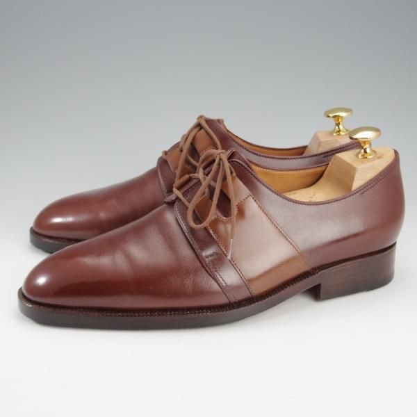 極上★ジョンロブ パリ UK7程度【時価130万円程度★ビスポーク品/ギリーシューズ】プレーントゥ/カーフ/茶/メンズ/JOHN LOBB PARIS★i713