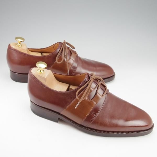 極上★ジョンロブ パリ UK7程度【時価130万円程度★ビスポーク品/ギリーシューズ】プレーントゥ/カーフ/茶/メンズ/JOHN LOBB PARIS★i713