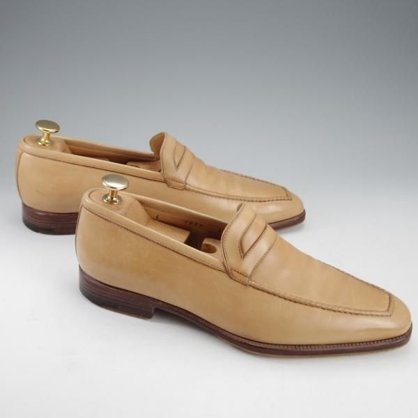 極上★(伊)STEFANO BI/ステファノビ SIZE 6【貴重★ISETAN別注/ローファー】スリッポン/カーフ/薄茶/伊勢丹★i715