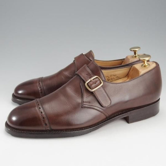 極上★チャーチ 70F/UK7【貴重★100ラスト/EXMOUTH】モンクストラップ/ネバダカーフ/濃茶/メンズ/Church's★i717