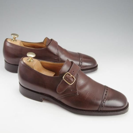 極上★チャーチ 70F/UK7【貴重★100ラスト/EXMOUTH】モンクストラップ/ネバダカーフ/濃茶/メンズ/Church's★i717