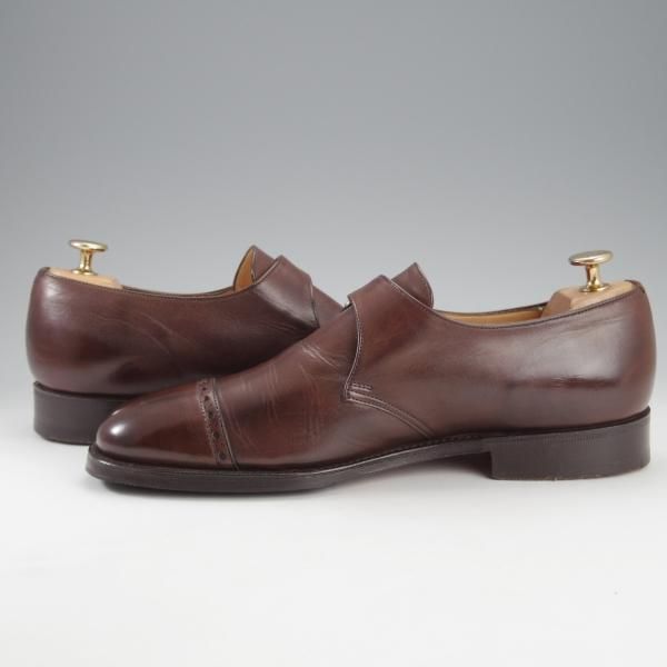 極上★チャーチ 70F/UK7【貴重★100ラスト/EXMOUTH】モンクストラップ/ネバダカーフ/濃茶/メンズ/Church's★i717