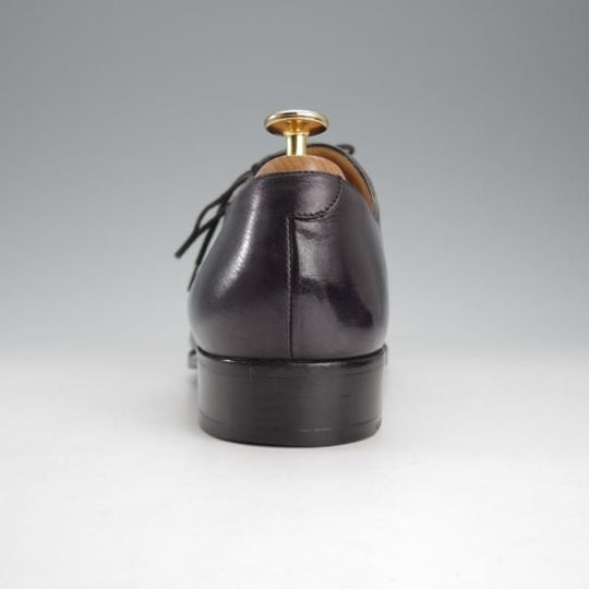 極上★(伊)アルティオリ SIZE 6【定価15万円以上★黒〜ネイビー系パティーヌ/サイドレース】カーフ/メンズ/ARTIOLI★i719