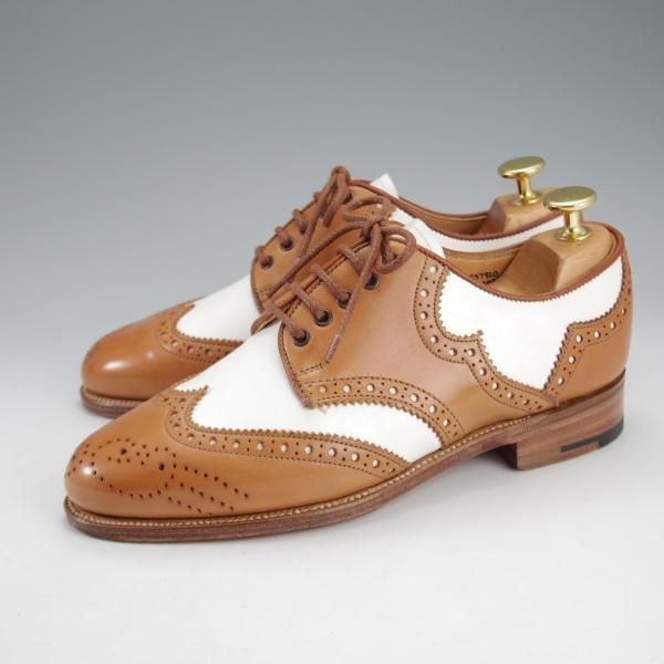 未使用★トリッカーズ(レディース) SIZE 4.5【貴重★コンビ仕様/フルブローグ】L7003/茶×白/カーフ/メンズ/Tricker's★i720