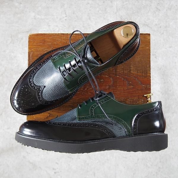 ほぼ試着程度★(伊)MARECHIARO 1962/マレキアーロ SIZE 44【★フルブローグ/マルチ】ポリッシュレザー×シボ革/メンズ★i721