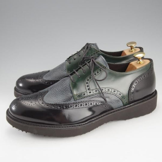 ほぼ試着程度★(伊)MARECHIARO 1962/マレキアーロ SIZE 44【★フルブローグ/マルチ】ポリッシュレザー×シボ革/メンズ★i721