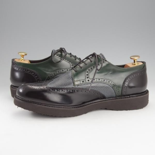 ほぼ試着程度★(伊)MARECHIARO 1962/マレキアーロ SIZE 44【★フルブローグ/マルチ】ポリッシュレザー×シボ革/メンズ★i721