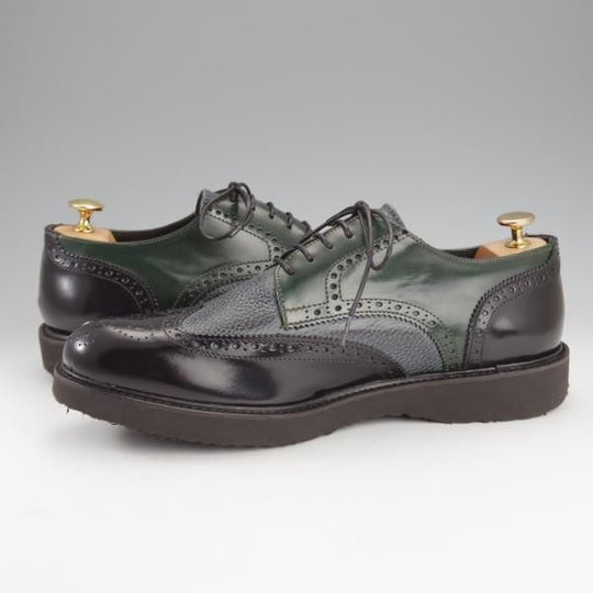 ほぼ試着程度★(伊)MARECHIARO 1962/マレキアーロ SIZE 44【★フルブローグ/マルチ】ポリッシュレザー×シボ革/メンズ★i721