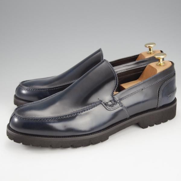 未使用★(伊)アンジェロ・パロッタ SIZE 45【★ローファー/紺】スリッポン/ポリッシュレザー/メンズ/ANGELO PALLOTTA★i722