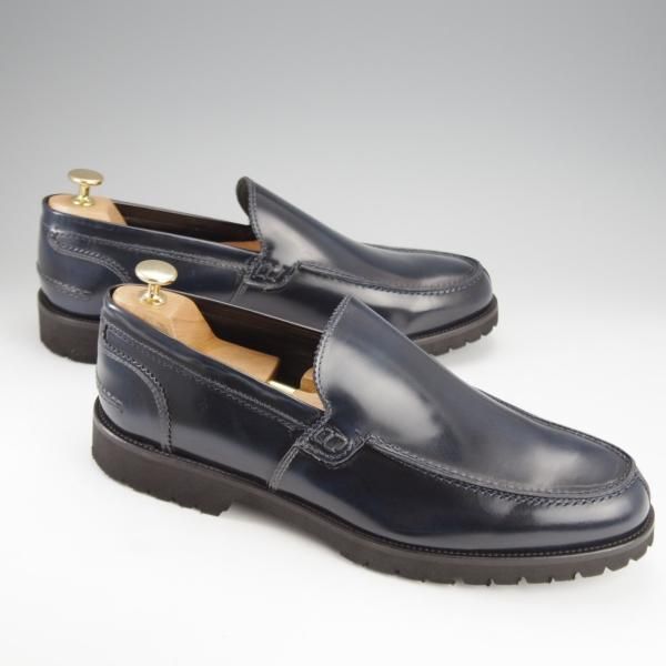 未使用★(伊)アンジェロ・パロッタ SIZE 45【★ローファー/紺】スリッポン/ポリッシュレザー/メンズ/ANGELO PALLOTTA★i722