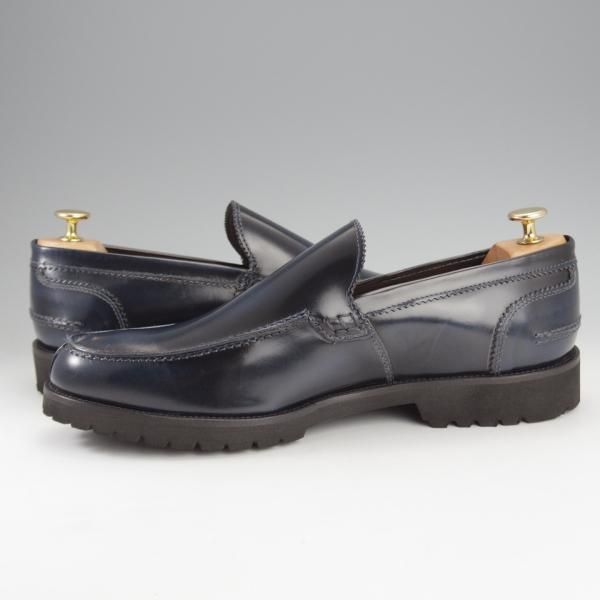 未使用★(伊)アンジェロ・パロッタ SIZE 45【★ローファー/紺】スリッポン/ポリッシュレザー/メンズ/ANGELO PALLOTTA★i722