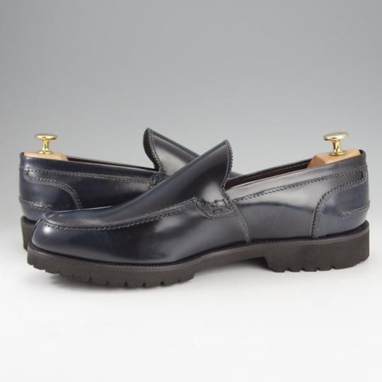 未使用★(伊)アンジェロ・パロッタ SIZE 45【★ローファー/紺】スリッポン/ポリッシュレザー/メンズ/ANGELO PALLOTTA★i722