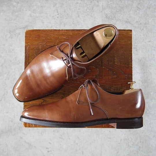 極上★クロケット&ジョーンズ 6.5E【貴重★(英)RICHARD JAMES別注/リチャードジェームス】Vフロント/カーフ/茶/Crockett&Jones★i724