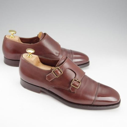 ★クロケット&ジョーンズ 6.5E【★(英)ポールセンスコーン×(英)ダンヒル別注】PEEL/ダブルモンク/カーフ/濃茶/DUNHILL/Crockett&Jones★i725