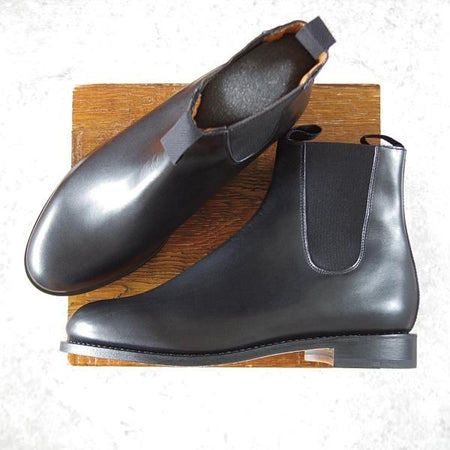 未使用★パラブーツ SIZE 42【貴重★レザーソール仕様/PECARI ARMEE】サイドゴアブーツ/カーフ/黒/メンズ/Paraboot★i728